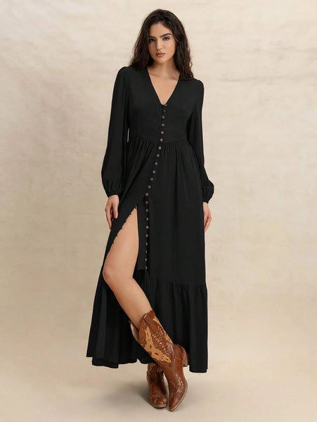 PLUS SIZE Paris Maxi Dress - Black-Plus Size Dresses- Boheme Junction