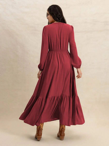 PLUS SIZE Paris Maxi Dress - Burgundy-Plus Size Dresses- Boheme Junction