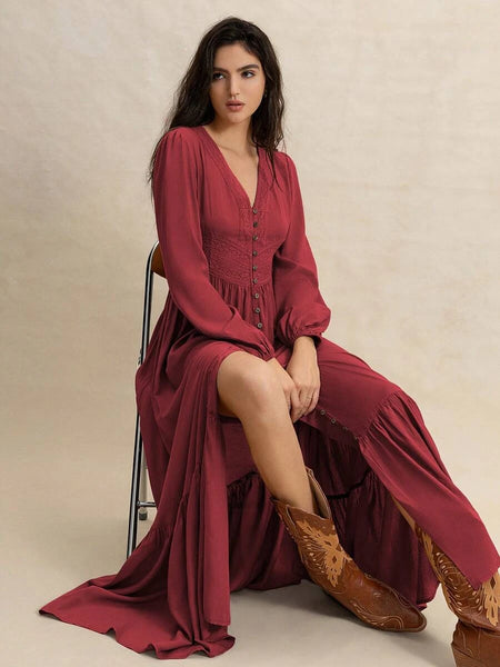 PLUS SIZE Paris Maxi Dress - Burgundy-Plus Size Dresses- Boheme Junction
