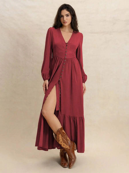 PLUS SIZE Paris Maxi Dress - Burgundy-Plus Size Dresses- Boheme Junction