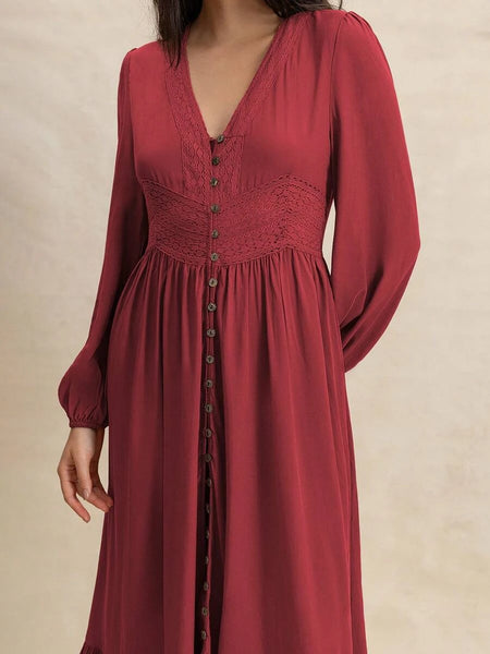 PLUS SIZE Paris Maxi Dress - Burgundy-Plus Size Dresses- Boheme Junction