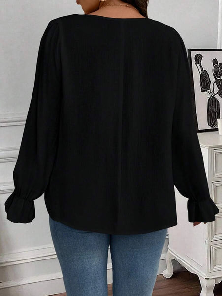 PLUS SIZE Pia Top - Black-Plus Size Tops- Boheme Junction