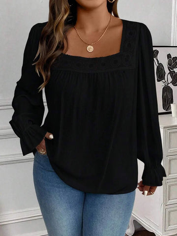 PLUS SIZE Pia Top - Black-Plus Size Tops- Boheme Junction