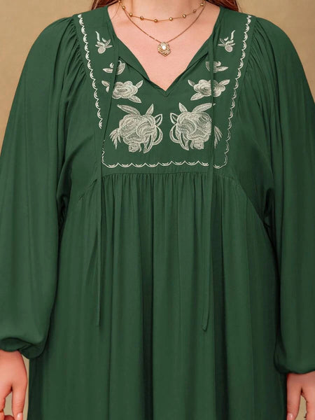 PLUS SIZE Farrah Mini Dress - Green-Plus Size Dresses- Boheme Junction