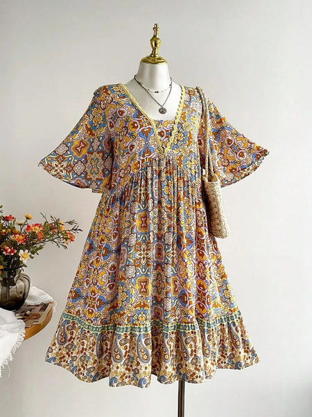 PLUS SIZE Capri Midi Dress - Yellow-Plus Size Dresses- Boheme Junction