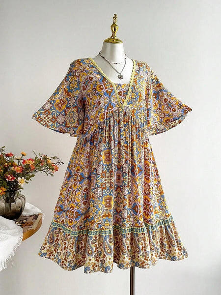 PLUS SIZE Capri Midi Dress - Blue-Plus Size Dresses- Boheme Junction