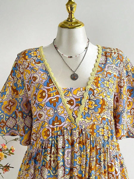 PLUS SIZE Capri Midi Dress - Yellow-Plus Size Dresses- Boheme Junction