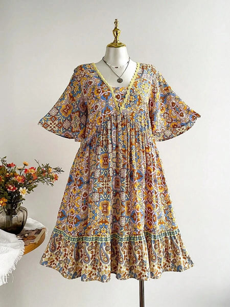 PLUS SIZE Capri Midi Dress - Yellow-Plus Size Dresses- Boheme Junction