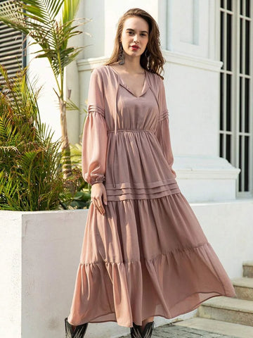 CLAIRE Maxi Dress - Dusty Pink-Women Dresses- Boheme Junction