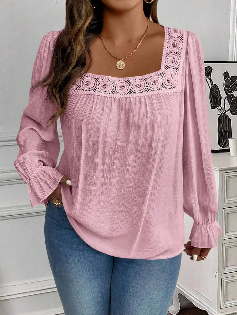 PLUS SIZE Pia Top - Pink-Plus Size Tops- Boheme Junction