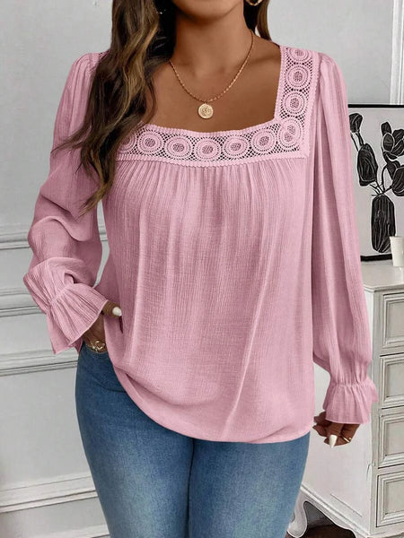 PLUS SIZE Pia Top - Pink-Plus Size Tops- Boheme Junction