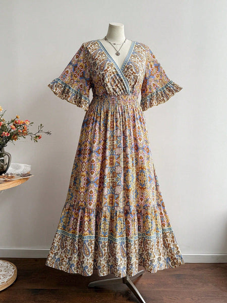 PLUS SIZE Chantelle Maxi Dress - Floral-Plus Size Dresses- Boheme Junction