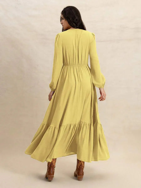 PARIS Maxi Dress - Yellow-Women Dresses- Boheme Junction