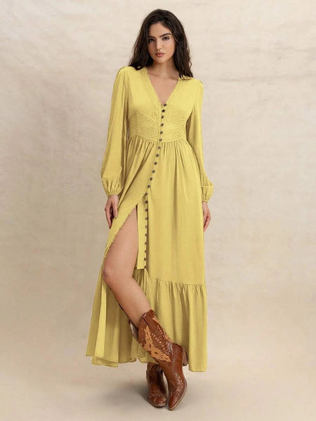 PARIS Maxi Dress - Yellow-Women Dresses- Boheme Junction