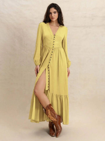 PARIS Maxi Dress - Yellow-Women Dresses- Boheme Junction
