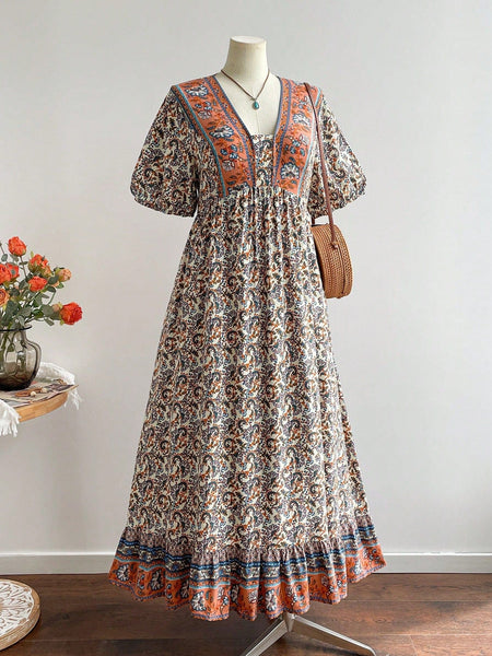 PLUS SIZE Capri Maxi Dress - Floral-Plus Size Dresses- Boheme Junction