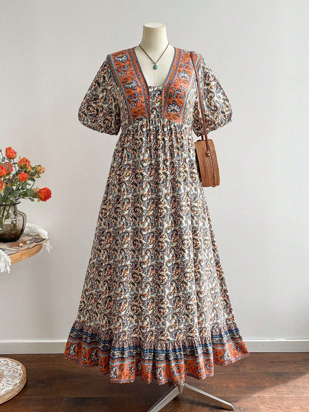 PLUS SIZE Capri Maxi Dress - Floral-Plus Size Dresses- Boheme Junction