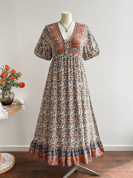 PLUS SIZE Capri Maxi Dress - Floral-Plus Size Dresses- Boheme Junction