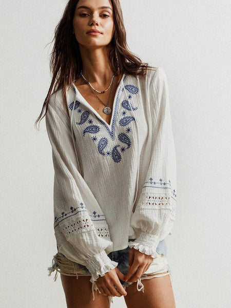 RHEA Top - White-Women Tops, Blouses & Tee- Boheme Junction