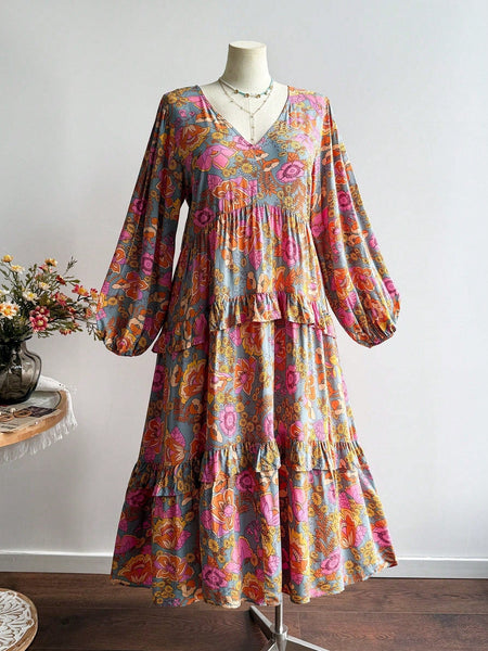 PLUS SIZE Vella Maxi Dress - Floral-Plus Size Dresses- Boheme Junction
