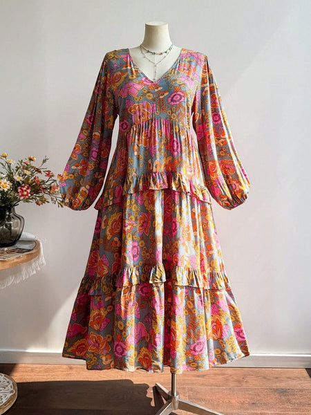 PLUS SIZE Vella Maxi Dress - Floral-Plus Size Dresses- Boheme Junction