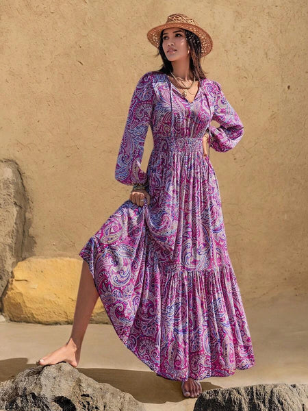 JAYDE Maxi Dress - Purple-Women Dresses- Boheme Junction
