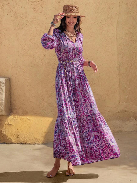 JAYDE Maxi Dress - Purple-Women Dresses- Boheme Junction