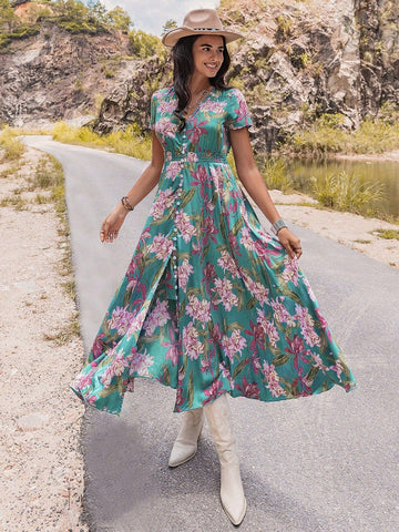 MARA Maxi Dress - Green-Women Dresses- Boheme Junction