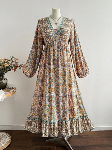 PLUS SIZE Talulla Maxi Dress - Floral-Plus Size Dresses- Boheme Junction