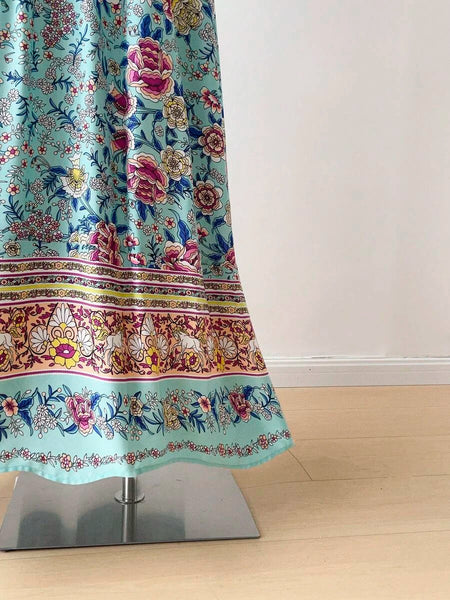 PLUS SIZE Cory Maxi Dress - Blue-Plus Size Arabian Wear- Boheme Junction