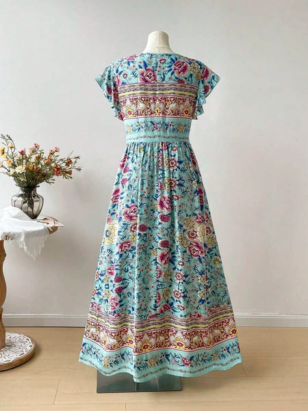 PLUS SIZE Cory Maxi Dress - Blue-Plus Size Arabian Wear- Boheme Junction