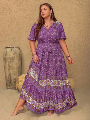PLUS SIZE Lourdes Maxi Dress-Plus Size Dresses- Boheme Junction