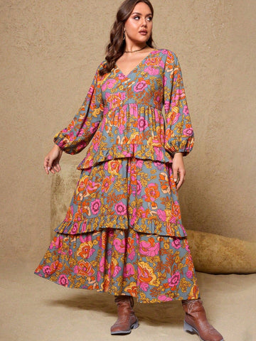 PLUS SIZE Vella Maxi Dress - Floral-Plus Size Dresses- Boheme Junction