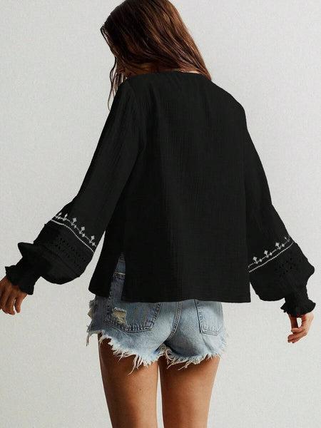 RHEA Top - Black-Women Tops, Blouses & Tee- Boheme Junction