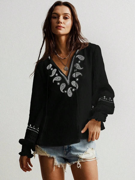 RHEA Top - Black-Women Tops, Blouses & Tee- Boheme Junction