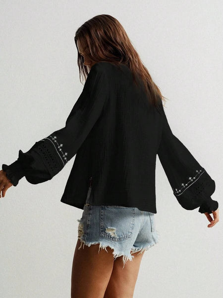 RHEA Top - Black-Women Tops, Blouses & Tee- Boheme Junction