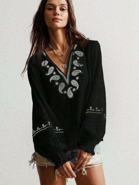 RHEA Top - Black-Women Tops, Blouses & Tee- Boheme Junction