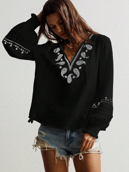 RHEA Top - Black-Women Tops, Blouses & Tee- Boheme Junction