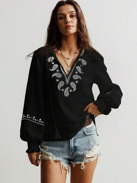 RHEA Top - Black-Women Tops, Blouses & Tee- Boheme Junction