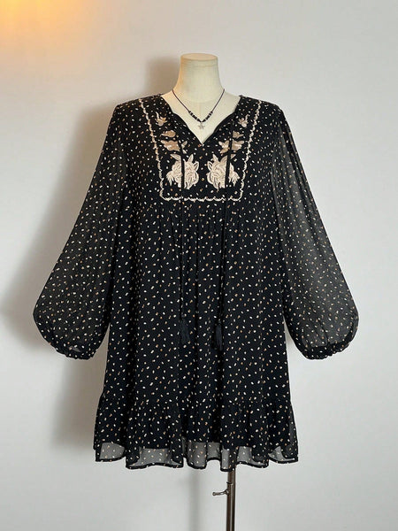 PLUS SIZE Lyra Mini Dress-Plus Size Dresses- Boheme Junction