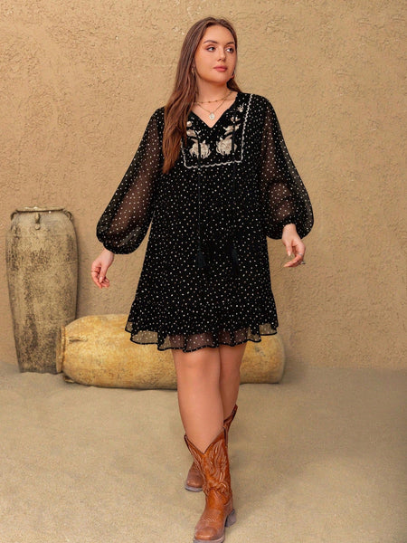 PLUS SIZE Lyra Mini Dress-Plus Size Dresses- Boheme Junction