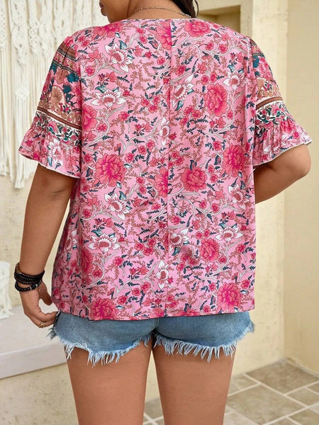 PLUS SIZE Benni Top - Pink-Plus Size Tops- Boheme Junction