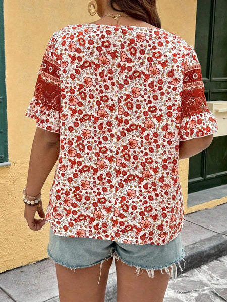 PLUS SIZE Benni Top - Red-Plus Size Tops- Boheme Junction