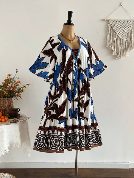 PLUS SIZE Kalea Midi Dress - Blue-Plus Size Dresses- Boheme Junction