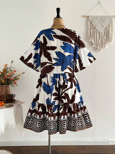 PLUS SIZE Kalea Midi Dress - Blue-Plus Size Dresses- Boheme Junction