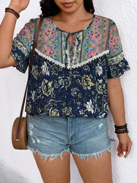 PLUS SIZE Benni Top - Navy-Plus Size Tops- Boheme Junction