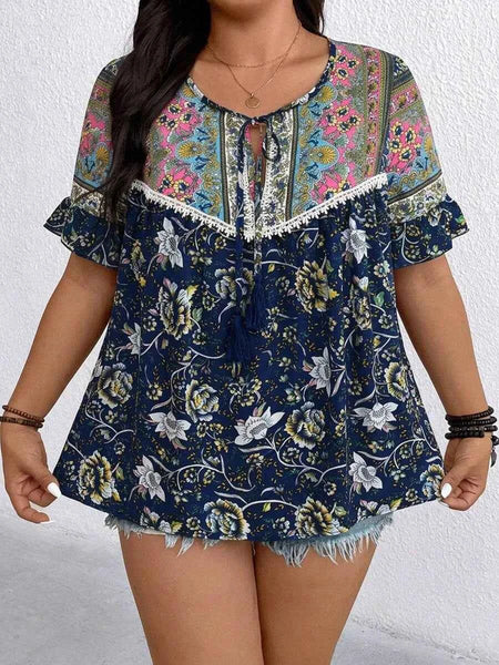 PLUS SIZE Benni Top - Navy-Plus Size Tops- Boheme Junction