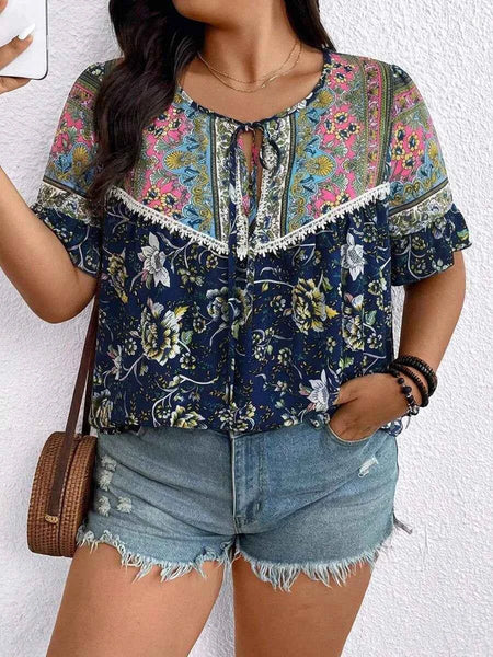 PLUS SIZE Benni Top - Navy-Plus Size Tops- Boheme Junction