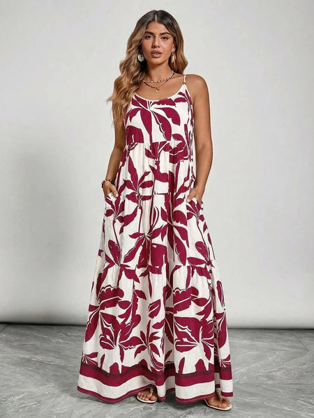 PLUS SIZE Jarah Maxi Dress - Burgundy-Plus Size Dresses- Boheme Junction