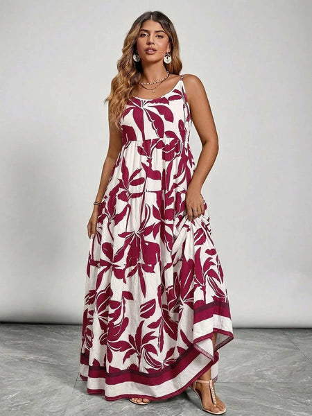 PLUS SIZE Jarah Maxi Dress - Burgundy-Plus Size Dresses- Boheme Junction